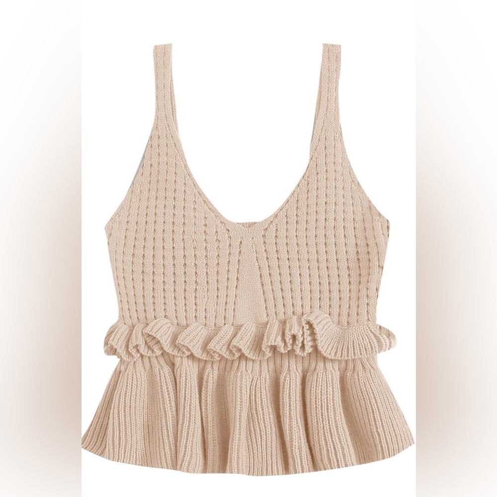 Tan stretchy crop top